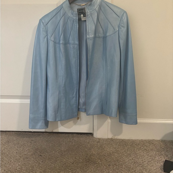 St. John sport leather bomber jacket  worn once - Picture 10 of 12